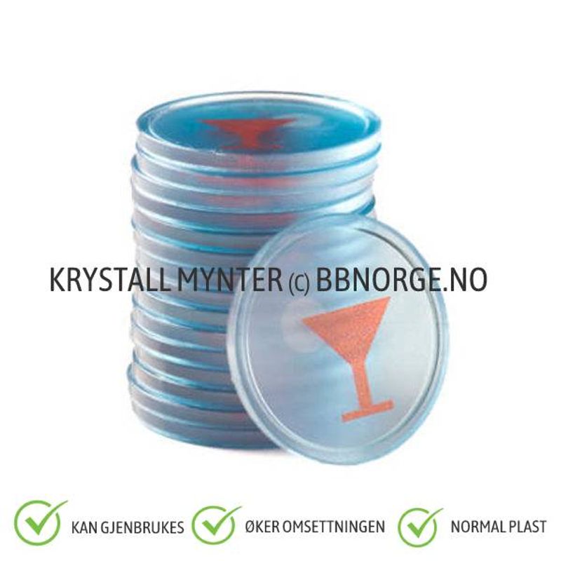 1000 Plastsjetonger med eget trykk